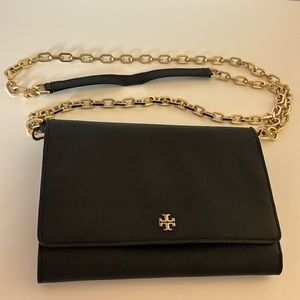 Tory Burch Emerson Black Chain Wallet